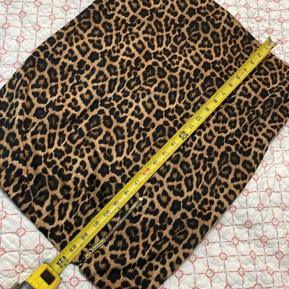 Michael Kors, leopard print pencil skirt with exposed back zipper